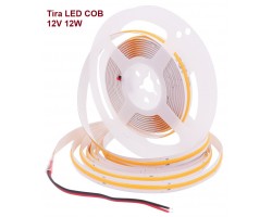 Tira LED 5 mts Flexible 12V 60W COB con corte cada 5cm IP20, Alta Luminosidad